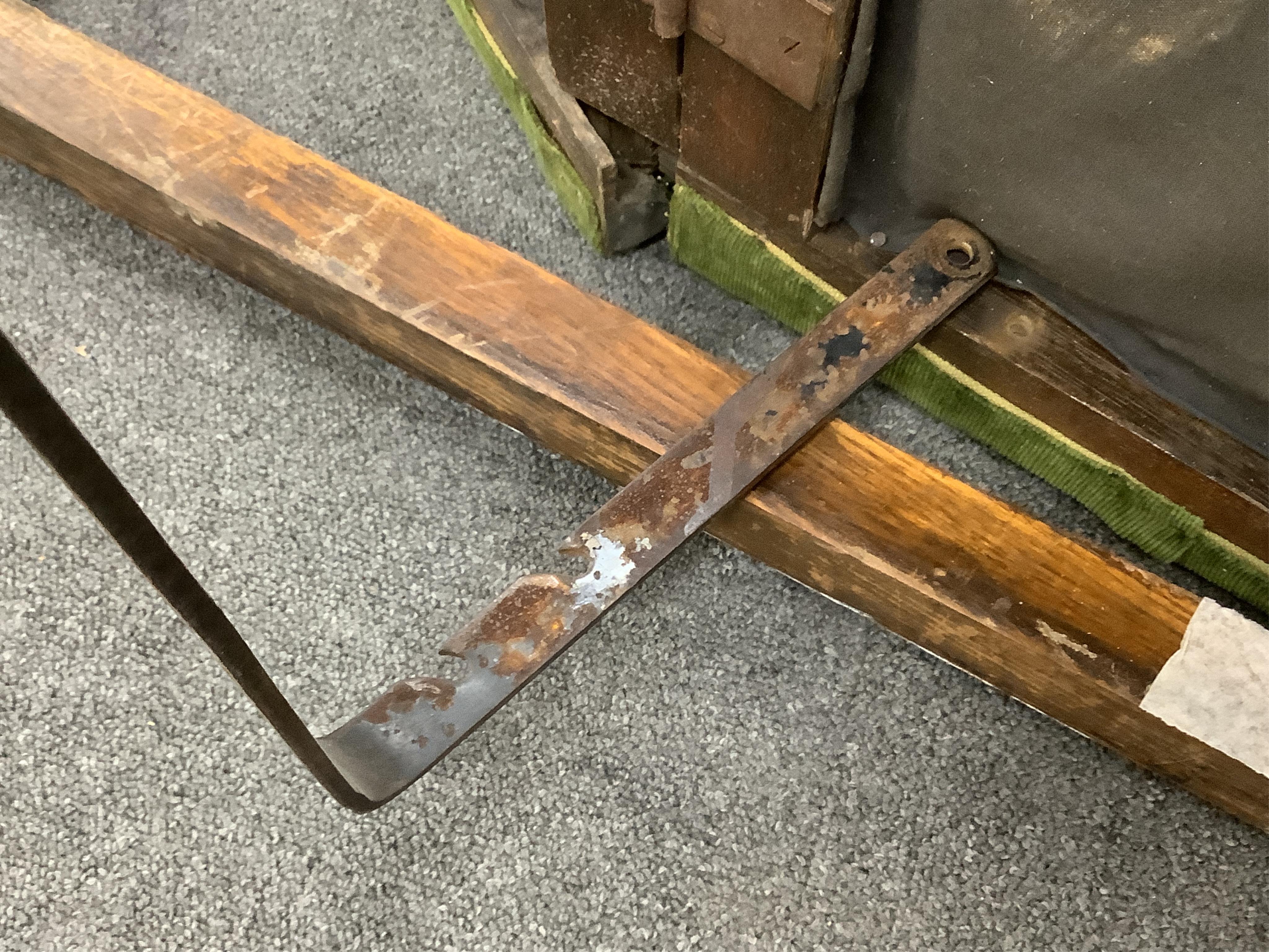 A Victorian mahogany campaign day bed, width 186cm, depth 62cm, height 48cm